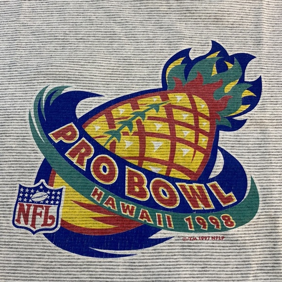 Vintage 90’s Grey Stripe Pro Bowl T-shirt - Picture 5 of 6